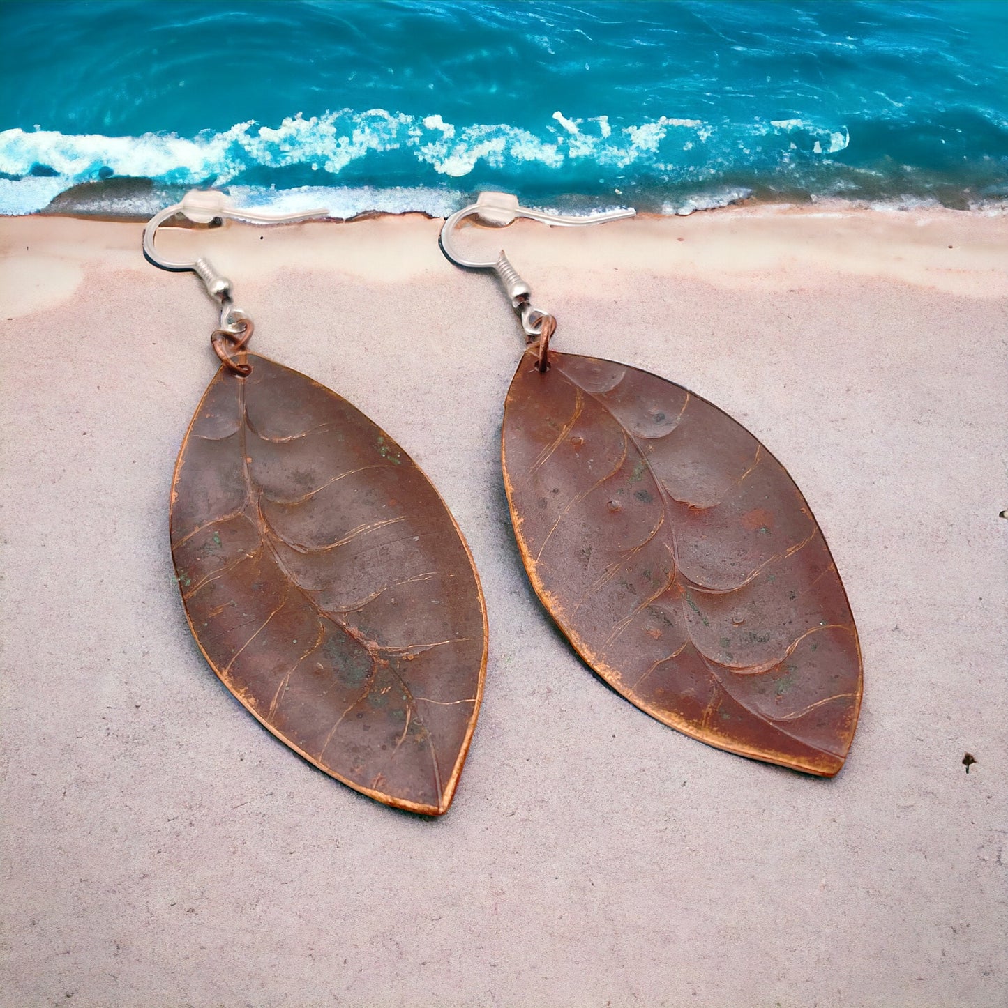 Copper Leaf Earrings