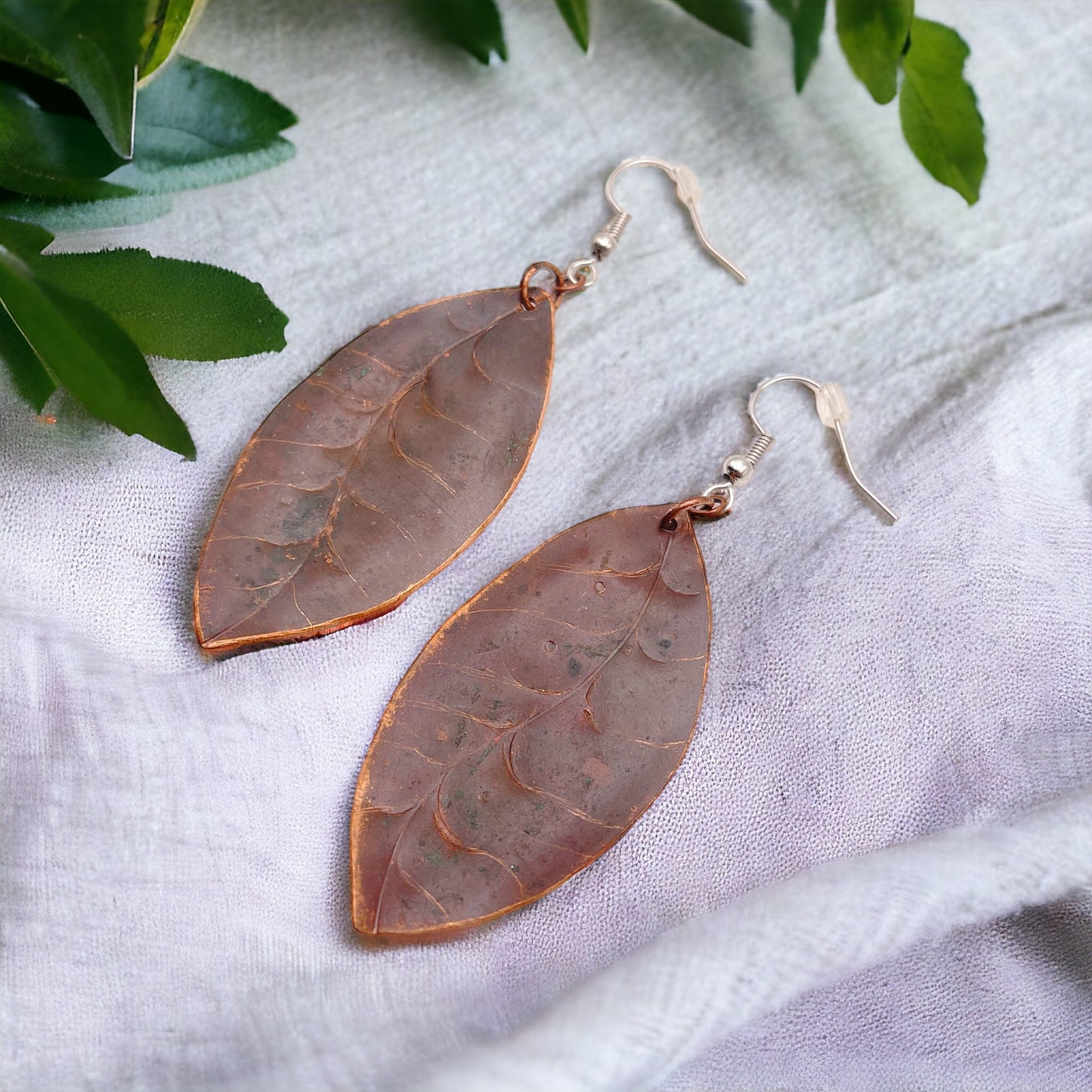 Copper Leaf Earrings