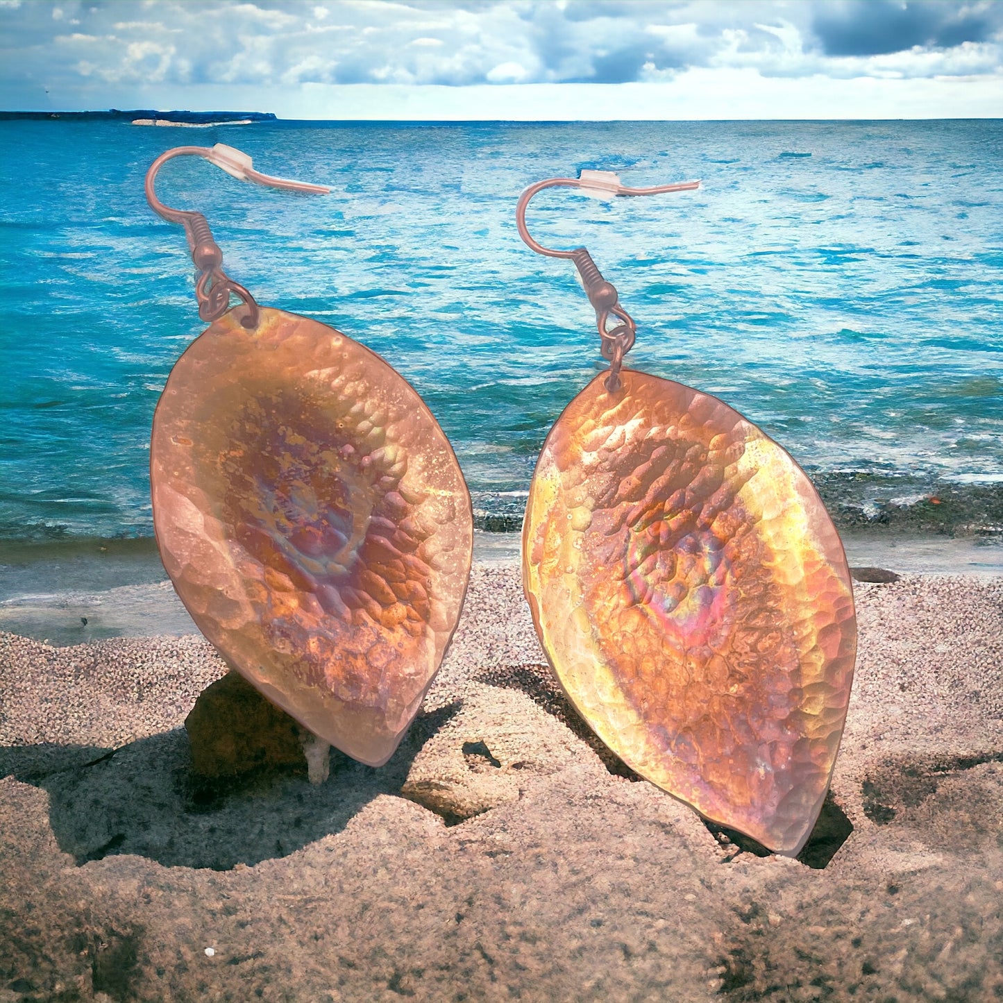 Boho Copper Leaf Earrings