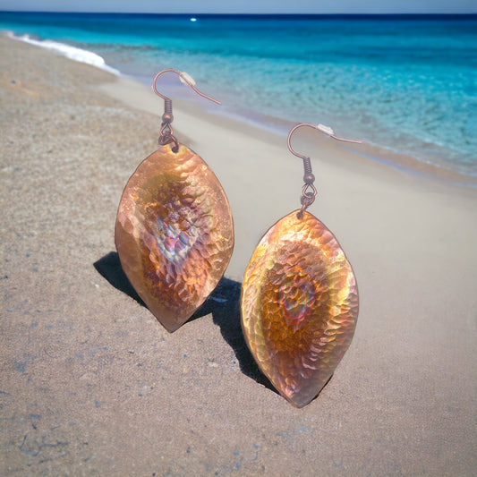 Boho Copper Leaf Earrings