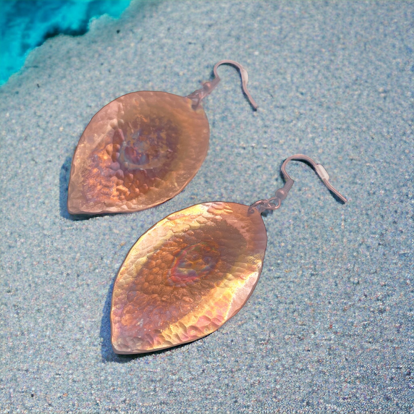 Boho Copper Leaf Earrings